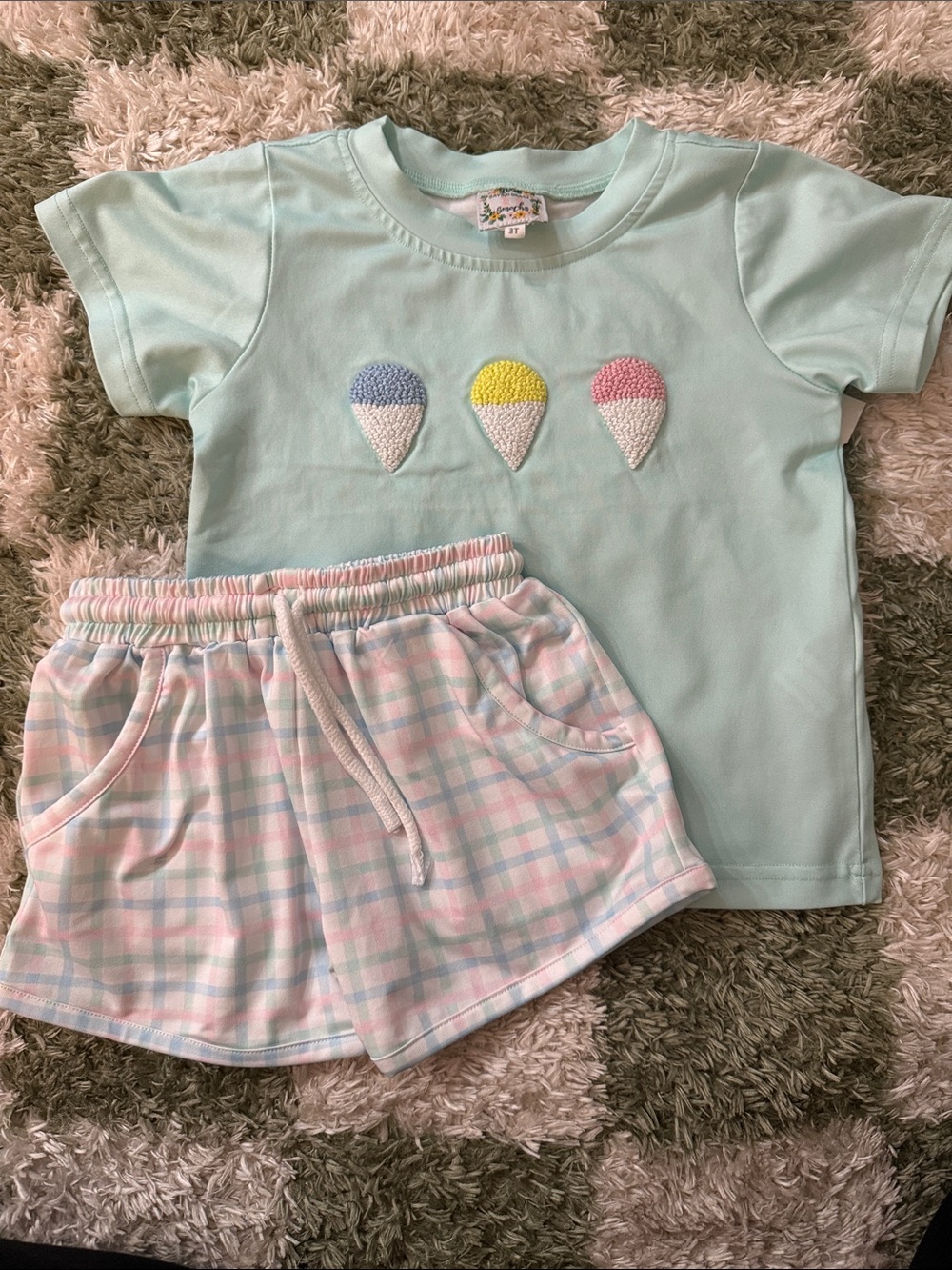 Boys Mint Ice Cream Short Set